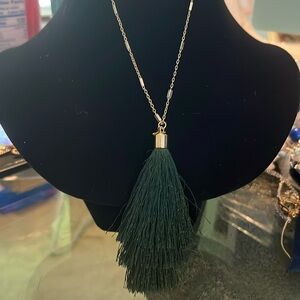 #104 Lauren Conrad Green Tassel Necklace